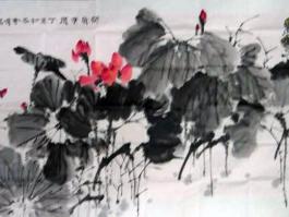 冯铁炉国画“荷花”