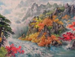 朝鲜风景山水画