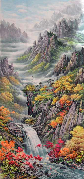 网站首页 网上展厅 外国国画作品名称:朝鲜风景山水画