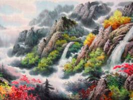 朝鲜风景山水画